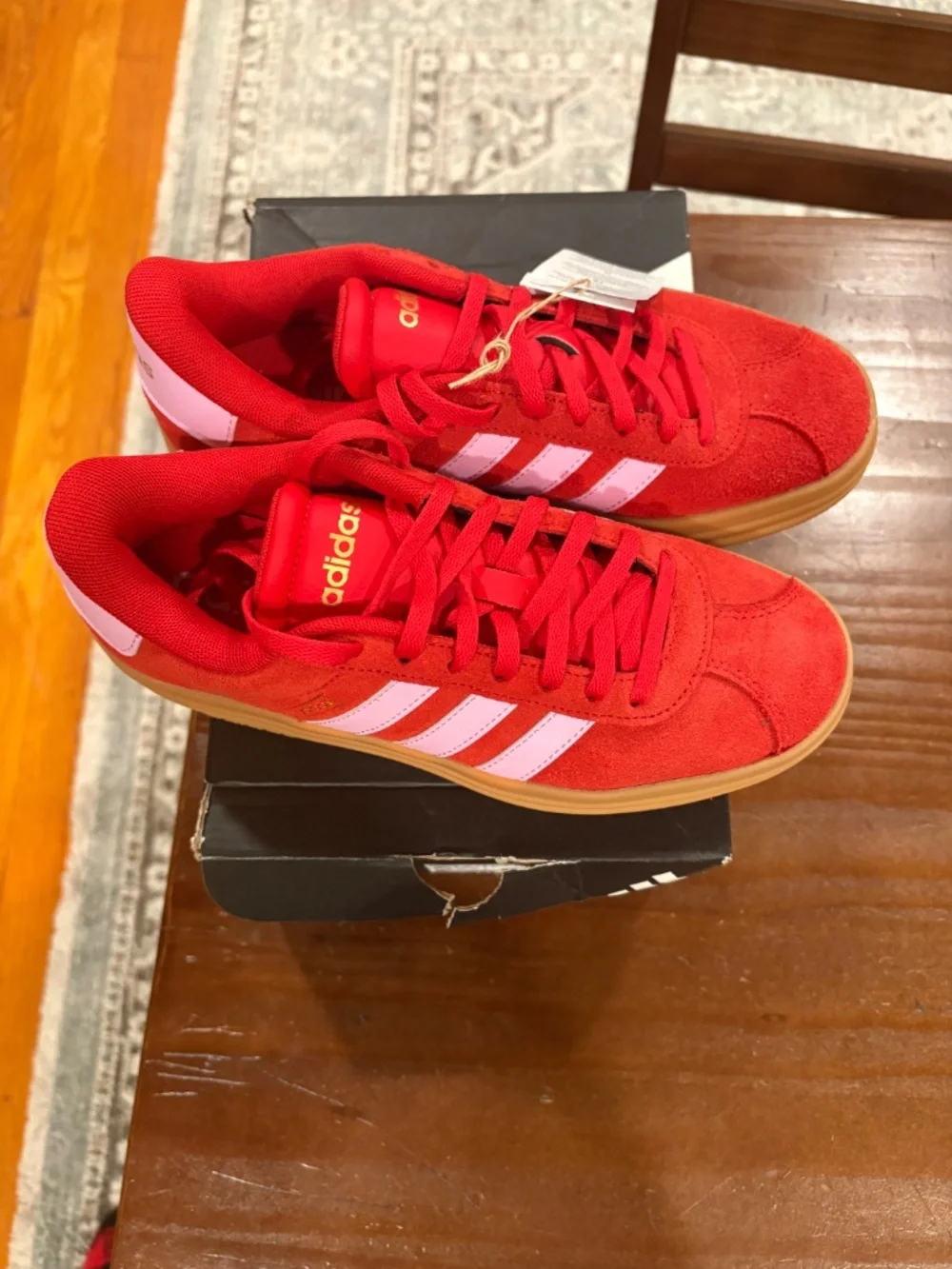 adidas VL Court Bold Platform Sneaker Women’s Red/Pink Size 6.5 New In Box